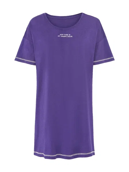 LSCN by LASCANA Spalna srajca vijolično modra bela