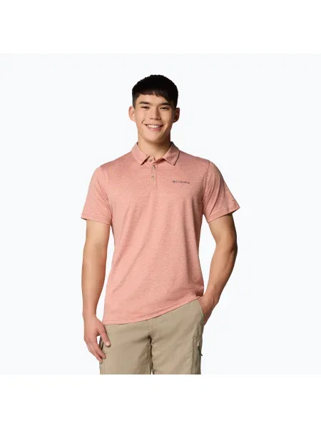 Мъжка тениска Columbia Tech Trail Utility Polo tuscan heather оранжево
