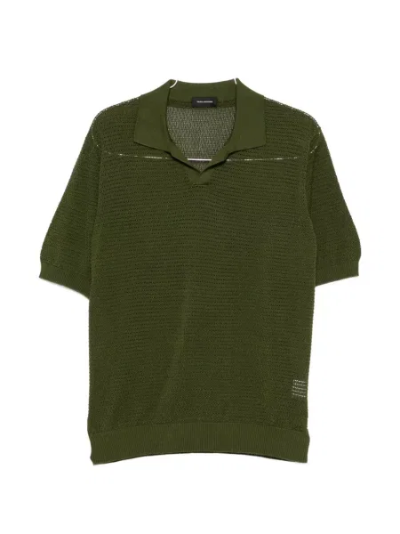 Gulerat tricou Tagliatore tricotate verde