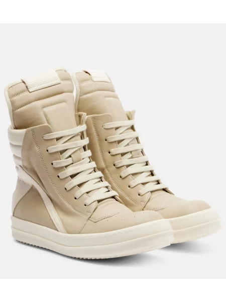 Sneakerși Rick Owens din piele bej