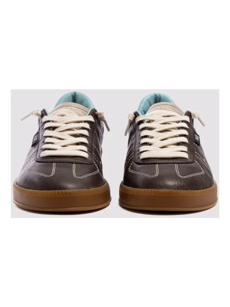 Sneakersy P448 skórzane brązowe