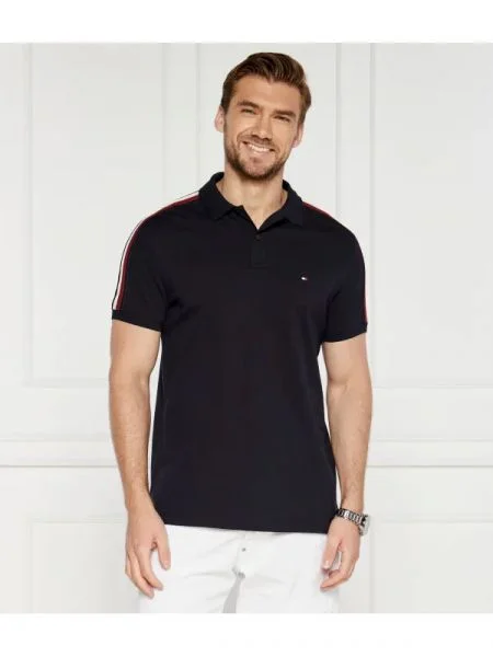 Tommy Hilfiger Tenisz póló SHADOW | stretch kék