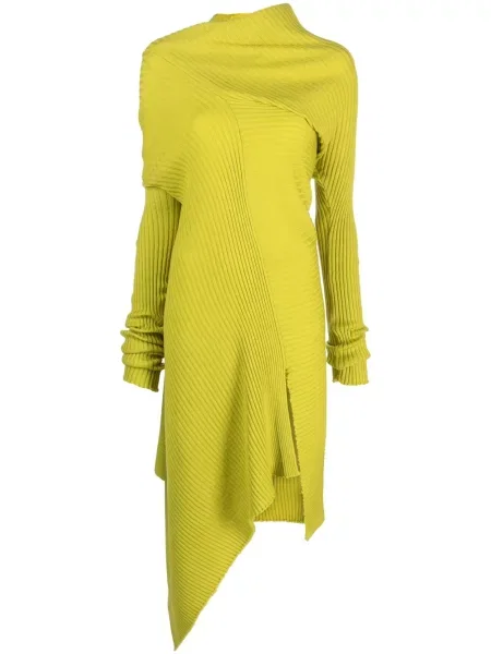 Sukienka midi Marques'almeida wełniana drapowana do kolan