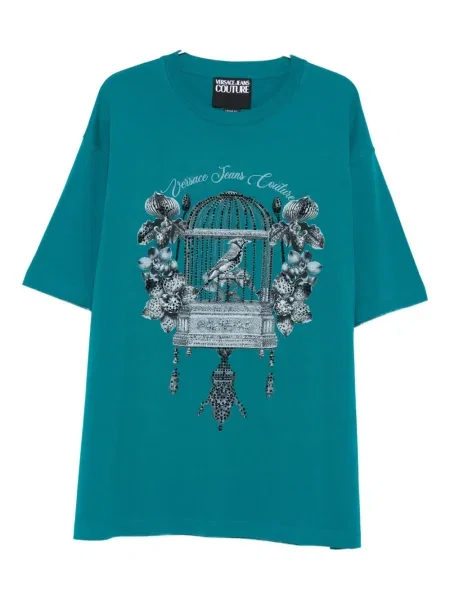 Tricou Versace Jeans Couture cu imagine albastru