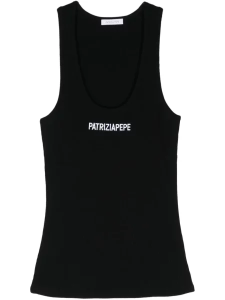Top Patrizia Pepe cu broderie negru