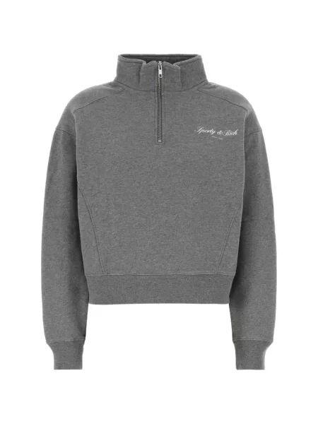 Hanorac cu fermoar Sporty & Rich cu imagine gri