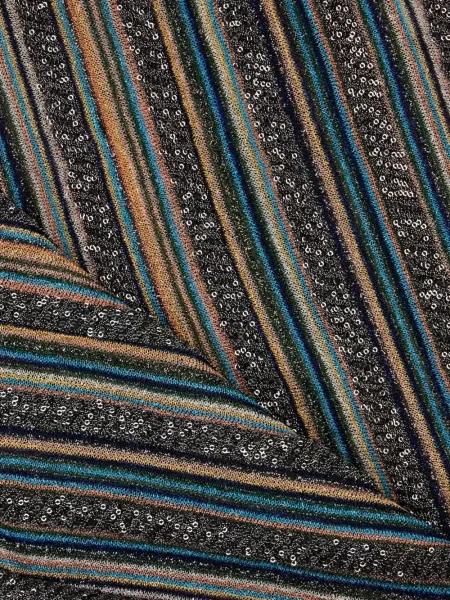 Fular Missoni cu paiete cu dungi negru