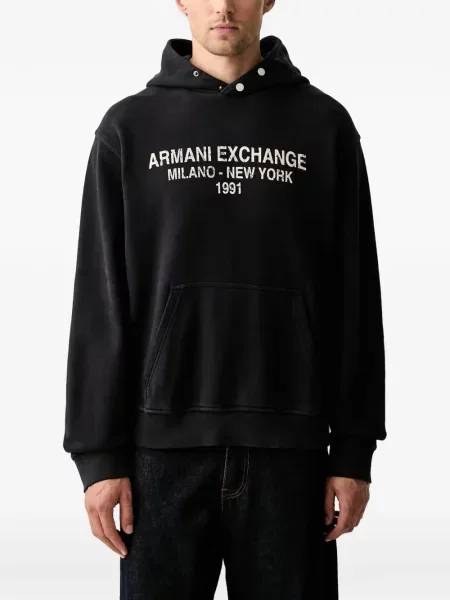 Hanorac cu glugă Armani Exchange cu imagine albastru