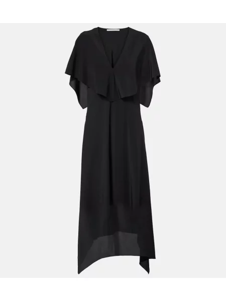 Rochie maxi Stella Mccartney de mătase de costum negru