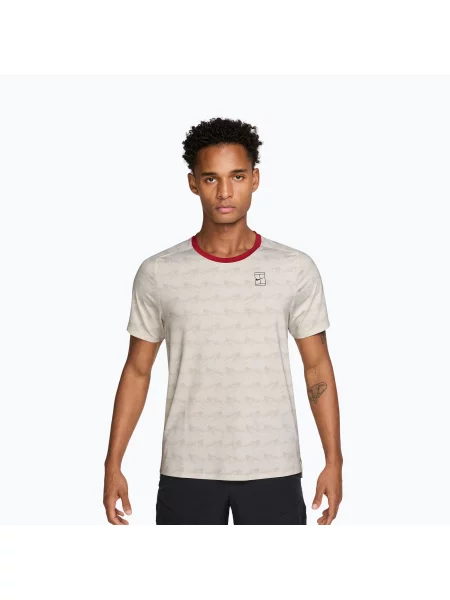 Tricou pentru bărbați Nike Court Advantage light bone/tough red/black negru