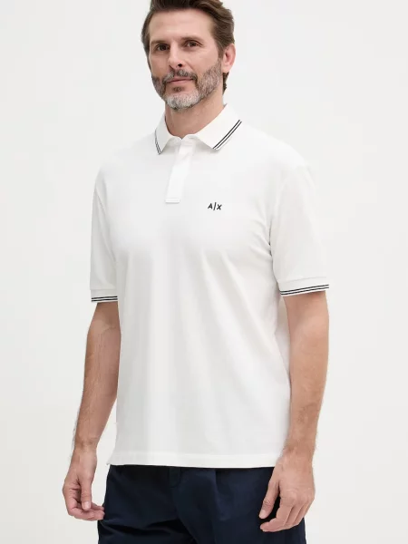 Armani Exchange póló férfi elasztánnal bézs
