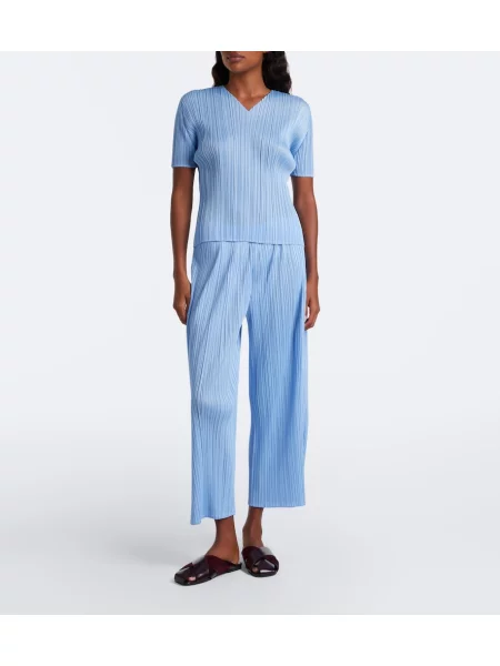 Nohavice Pleats Please Issey Miyake modrá