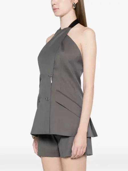 Vestă Max Mara cu două rânduri de nasturi gri
