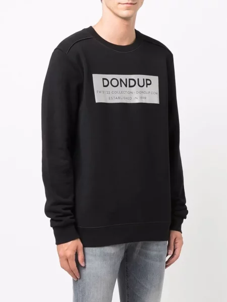 Суичър без качулка Dondup с принт черно