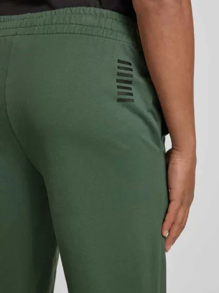 Spodnie dresowe z logo i elastycznym pasem Ea7 Emporio Armani zielony