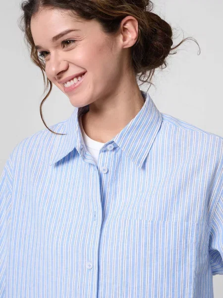 Сорочка повсякденна PRPY льон/бавовна блакитний