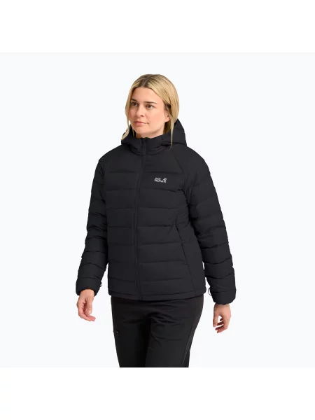 Geacă cu puf pentru femei Jack Wolfskin Wild Pass Down Hoody Rds black negru