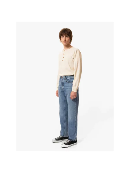 Jeansy straight leg Nudie Jeans retro niebieskie