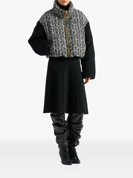 Geacă Balmain din tweed negru