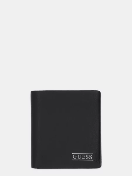 Usnjena denarnica Guess BOSTON SMNEBR črna