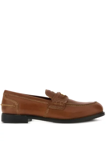 Pantofi loafer Miu Miu din piele maro