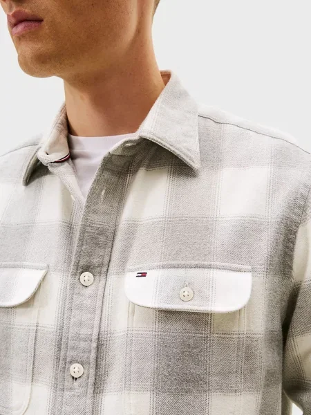 Картата фланелева сорочка Tommy Hilfiger сіра