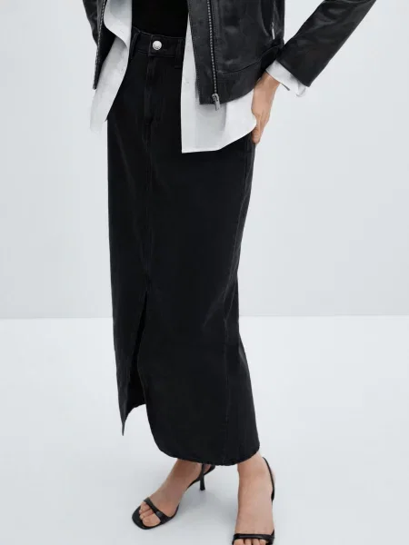 MANGO Спідниця максі чорний