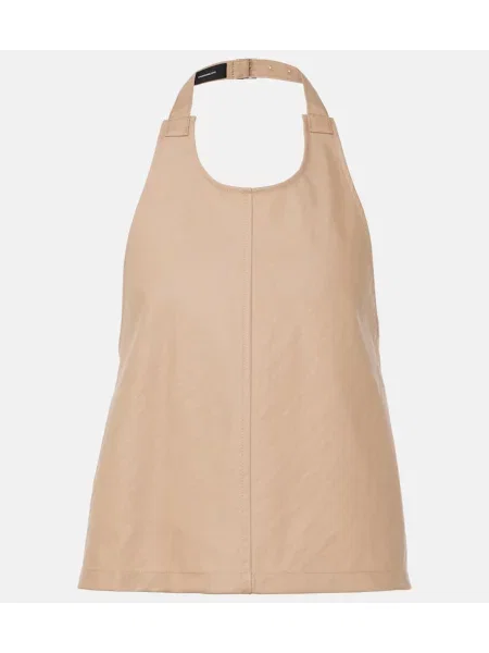 Top Wardrobe.nyc cu gât halter bej
