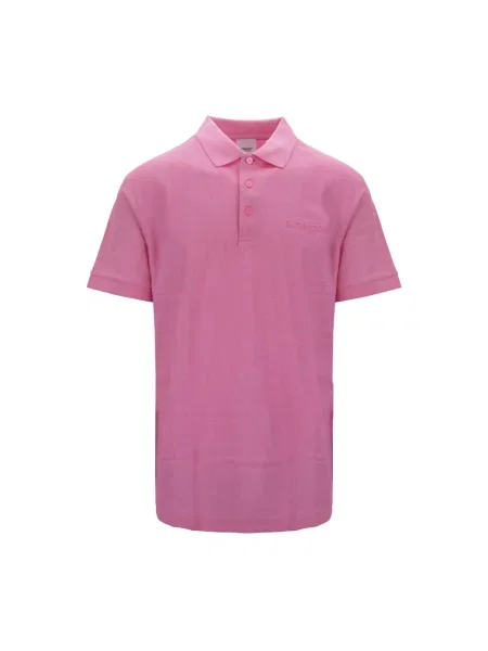 Koszulka polo Burberry z krótkim rękawem klasyczna różowa