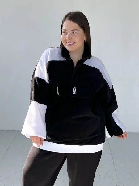 Кофта IJ ij-zulfy-black білий/чорний фліс білий