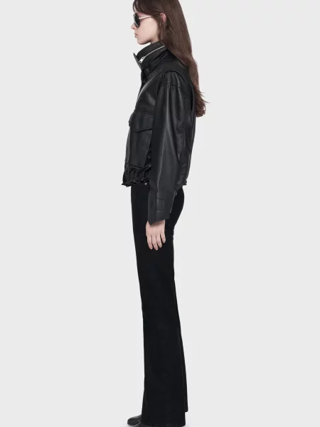 Кожаная куртка Allsaints черная