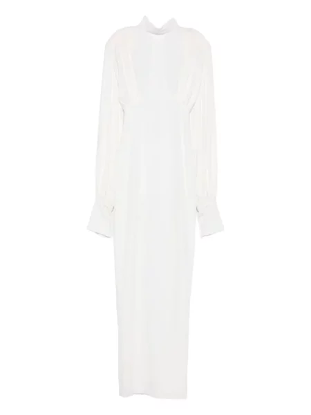 Rochie maxi Vestiaire D'un Oiseau Libre cu perle de costum alb