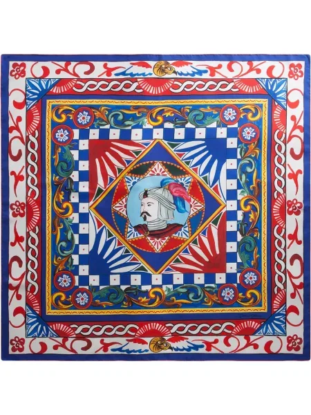 Fular Dolce & Gabbana cu imagine din țesătură twill albastru