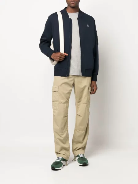 Gaćice Polo Ralph Lauren s vezom s V-izrezom od brušene kože plava
