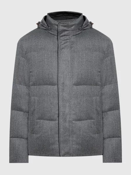Пуховик з вовни Canali сірий