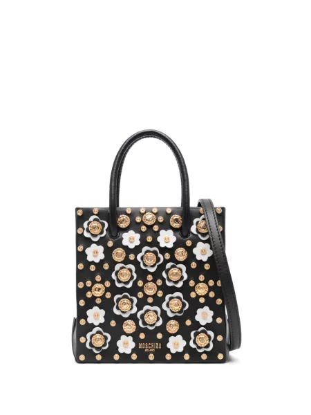 Geantă shopper Moschino cu model floral negru