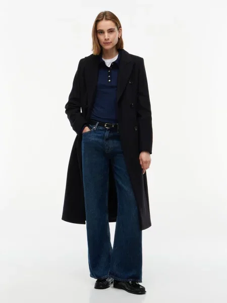 Tommy Hilfiger Płaszcz wełniany Classic czarny