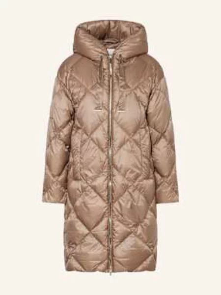 Max Mara The Cube Péřový Kabát Trefe hnědá