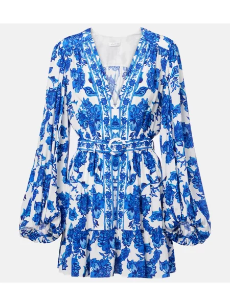 Rochie Alexandra Miro cu model floral de costum albastru