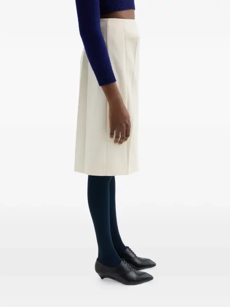 Midi sijonas Jil Sander iki kelių balta