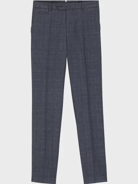 Шерстяные клетчатые брюки Boss синие