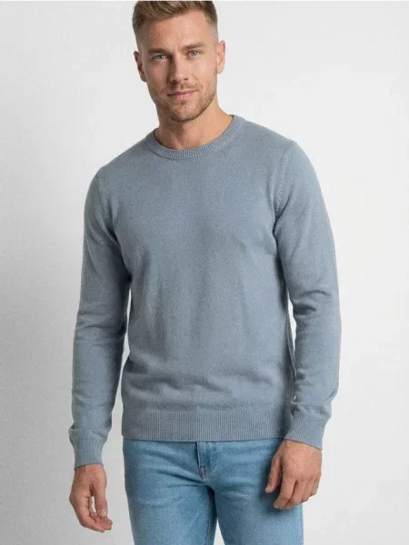 Sinsay sweter basic niebieski