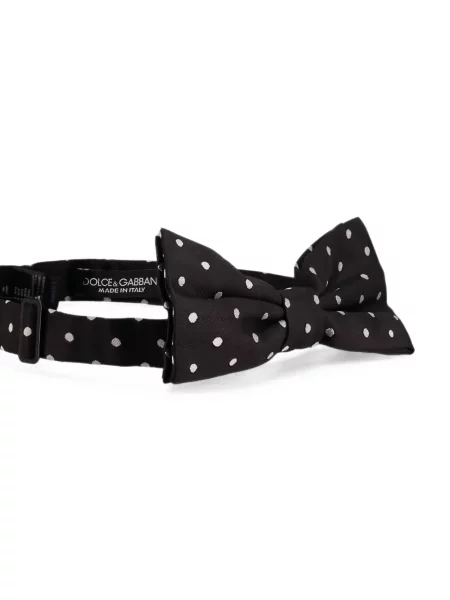 Μεταξωτή πουά γραβάτα Dolce & Gabbana με φιόγκο μαύρο