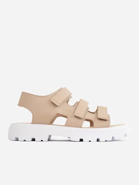 Шкіряні Сандалії ISSA Plus бежевий