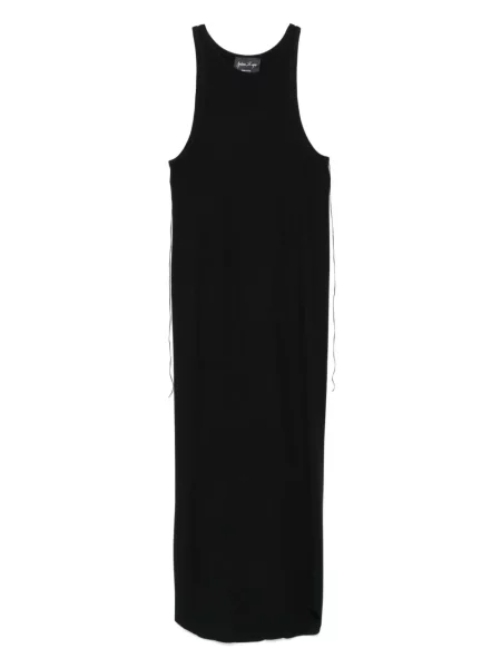 Sukienka midi Andrea Ya'aqov do kolan garniturowa prążkowana czarna