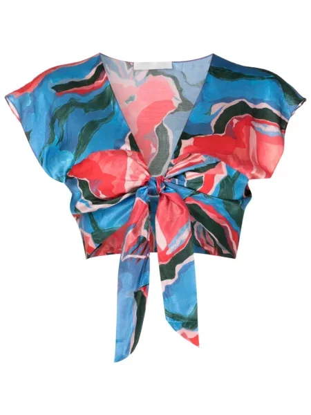 Top Clube Bossa z nadrukiem w abstrakcyjne wzory niebieski