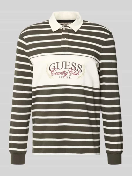 Bluza o kroju regular fit z kołnierzykiem polo model JACQUARD' Guess