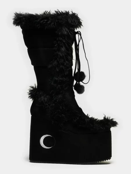 Kozačky Koi Footwear x Twilight La Push Crescent na platformě lehce zateplené černá