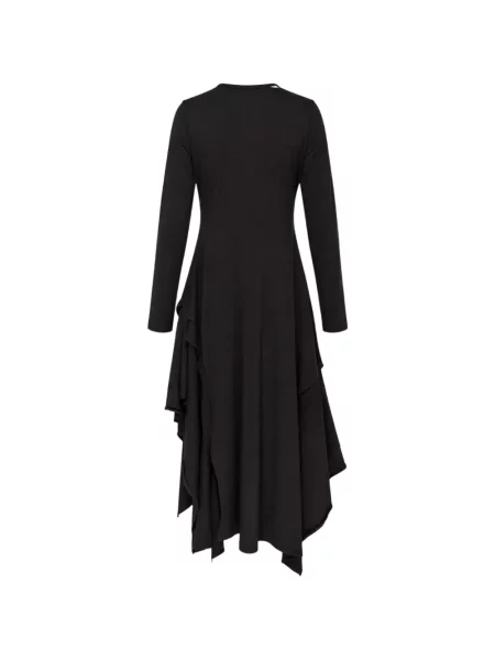 Rochie midi Yohji Yamamoto asimetrică drapată negru