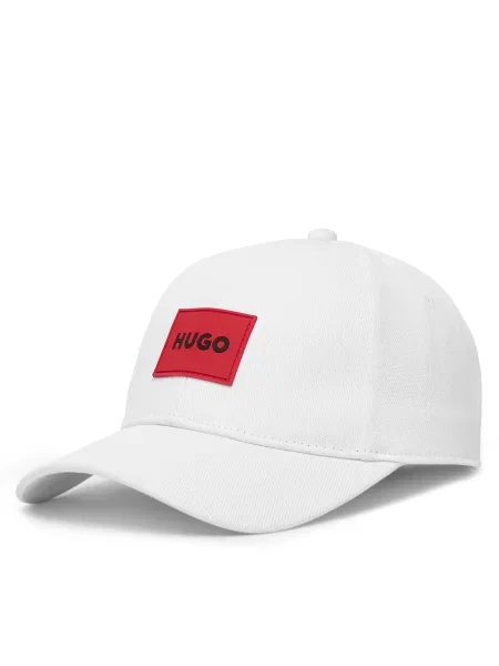Шапка с козирка HUGO M бял